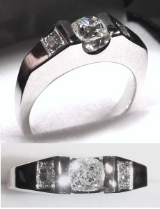 кольцо со старинным алмазом